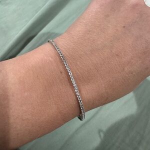 Classic Silver Tennis Bracelet with Clear Stones